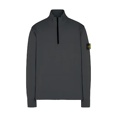 Stone Island Half-Zip Sweatshirt with Logo in Charcoal Gray 8115521A1-V0062