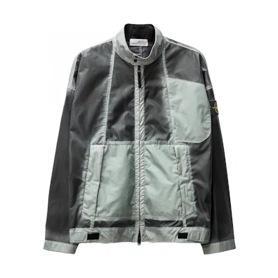 Stone Island Hand-Sprayed Sky Blue Jacket - Spray-Painted Dye High Collar. 7815431T1-V0041