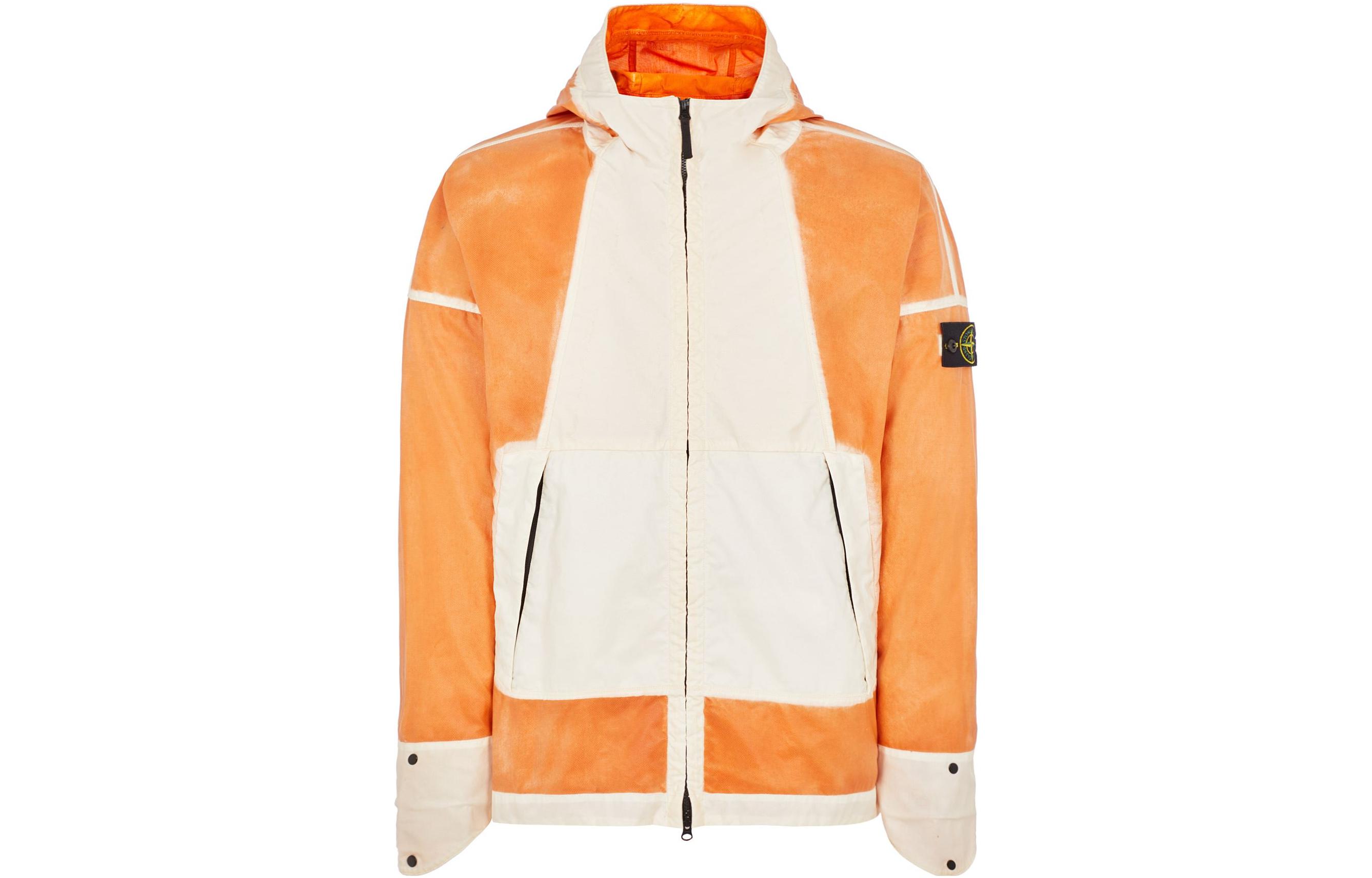 Order ストーンアイランド ハンドスプレー SS23 フーディジャケット ブラウン ダイプリントコレクション 7815430T1-V0073