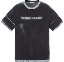 STONE ISLAND Hand Sprayed Series Sky Blue Printed Dyed Crewneck T-Shirt Mens 7815210T4-V0041 STONE ISLAND Hand Sprayed Series Sky Blue Printed Dyed Crewneck T-Shirt Mens 7815210T4-V0041