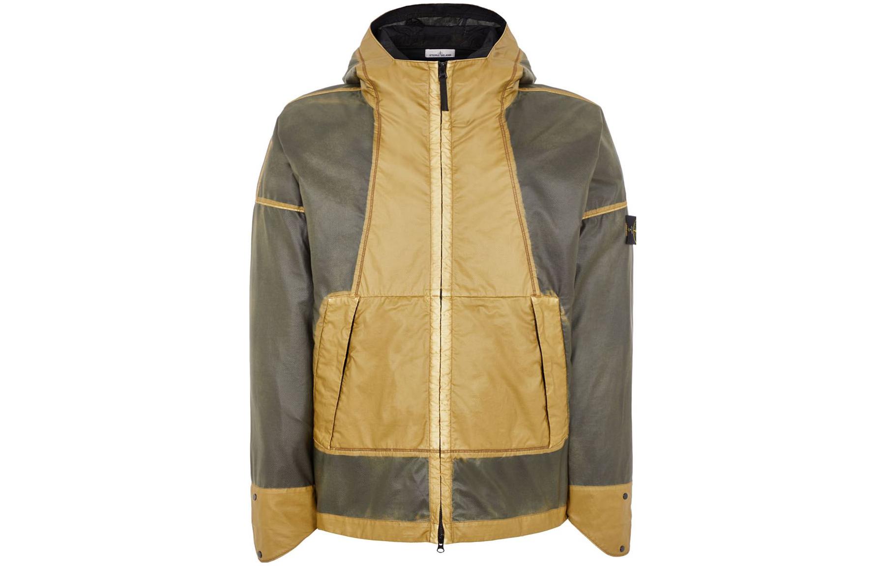 STONE ISLAND Hand Sprayed Series SS23 Hooded Jacket Bark Color  Outerwear. 7815430T1-V0098