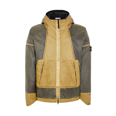 STONE ISLAND Hand Sprayed Series SS23 Hooded Jacket Bark Color Outerwear. 7815430T1-V0098
