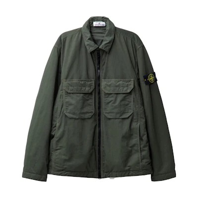 Stone Island High-Density Nylon Overshirt Jacket Olive Green Long Sleeve 7915Q0721-V0058