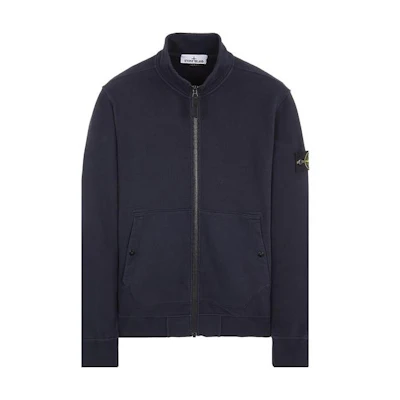 Stone Island High-Neck Zip-Up Jacket Navy Blue 791562820-V0020