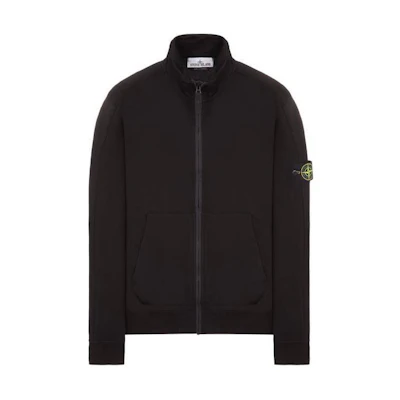 Stone Island High-Neck Zip Logo Straight-Fit Jacket Black ( Long Sleeve) 801564952-V0029