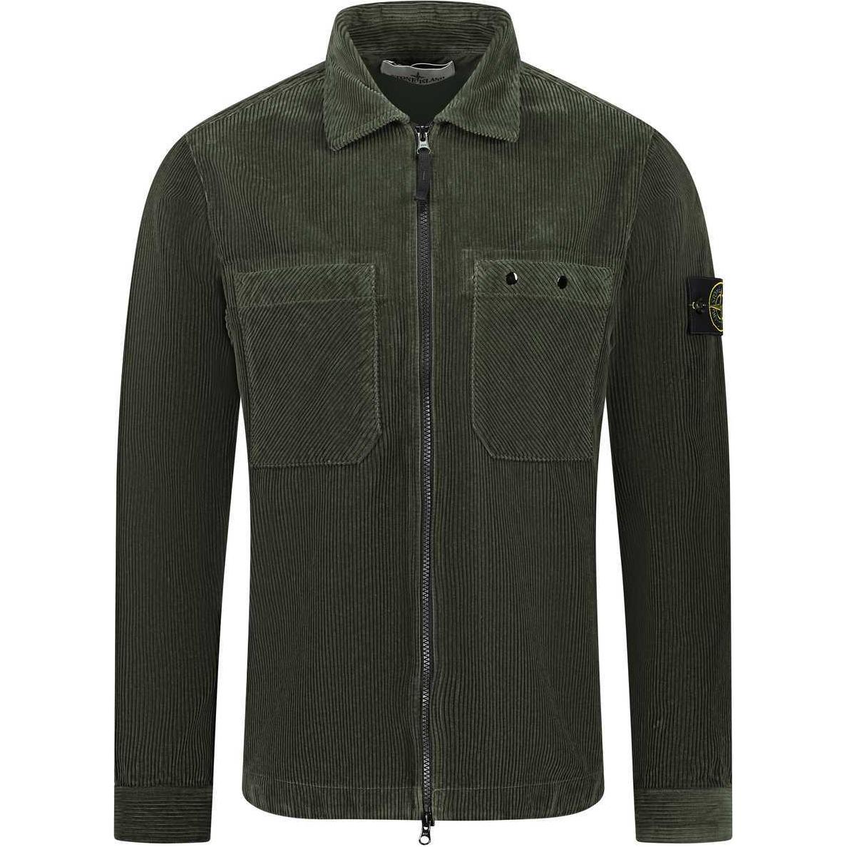 Stone Island Holiday FW24 Corduroy Logo Patch Zip Jacket  Moss Green 811511604-V0059 圖 2
