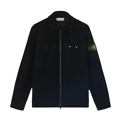 Stone Island Holiday FW24 Organic Cotton Corduroy Logo Jacket Black Unisex 811511604-V0029