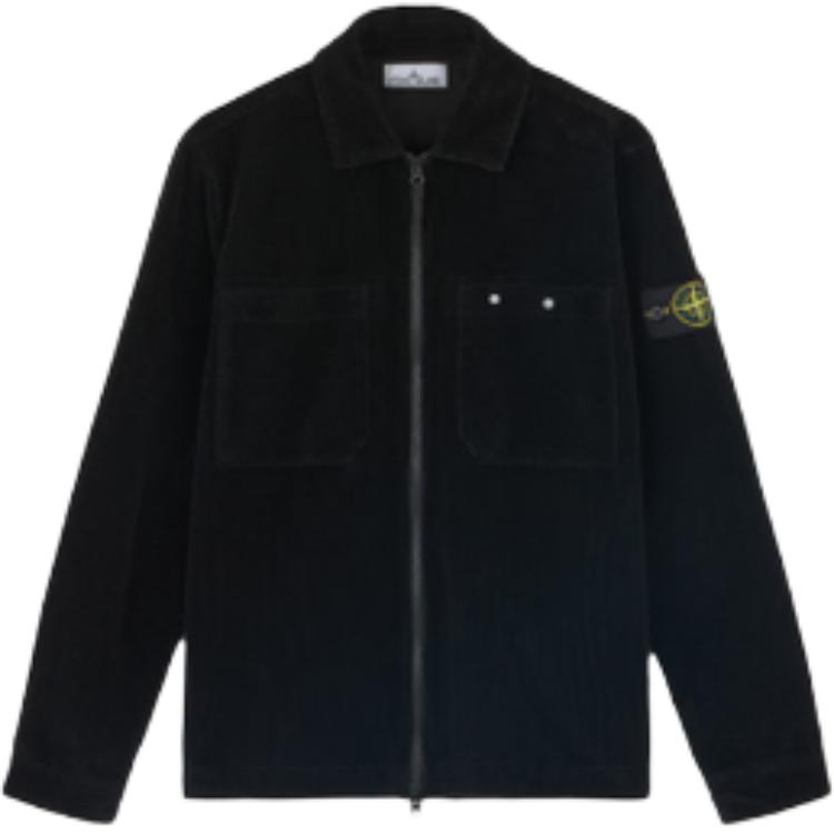 Stone Island Holiday FW24 Organic Cotton Corduroy Logo Jacket Black Unisex 811511604-V0029 圖 2