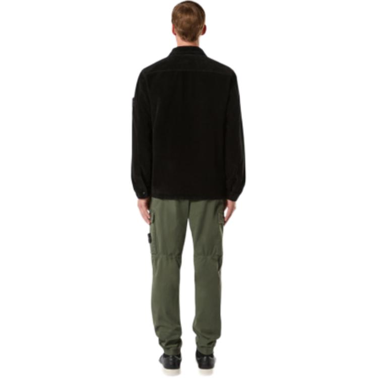 Stone Island Holiday FW24 Organic Cotton Corduroy Logo Jacket Black Unisex 811511604-V0029 圖 4