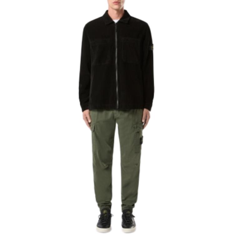 Stone Island Holiday FW24 Organic Cotton Corduroy Logo Jacket Black Unisex 811511604-V0029 圖 5
