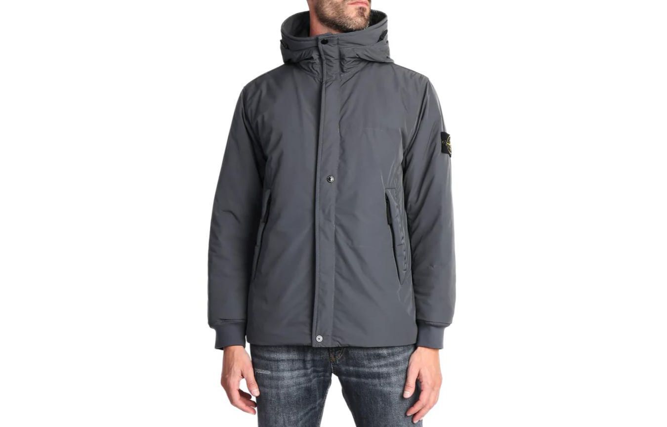 Stone Island Hooded Drawstring Jacket Deep Gray 791630814-V0063