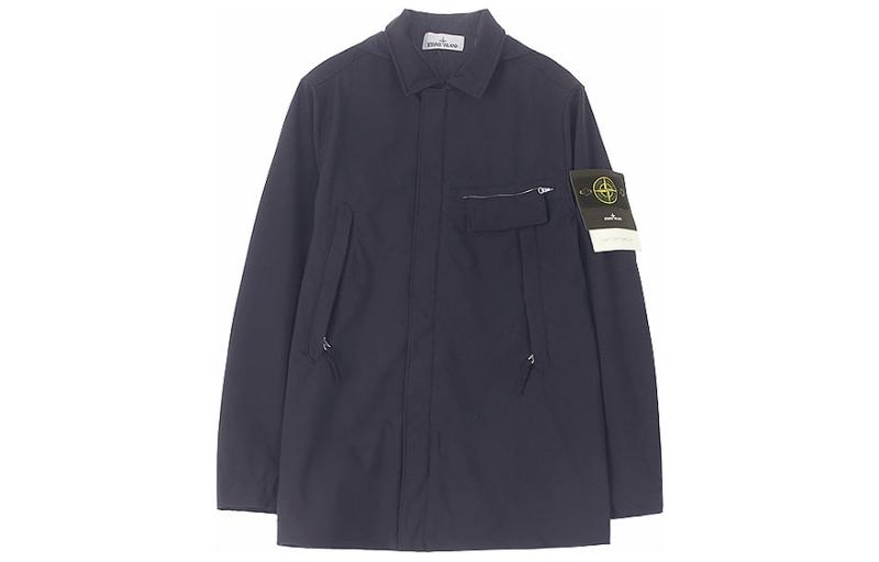 Stone Island Hooded Windbreaker Jacket Navy Blue for Men 721540727-V0020