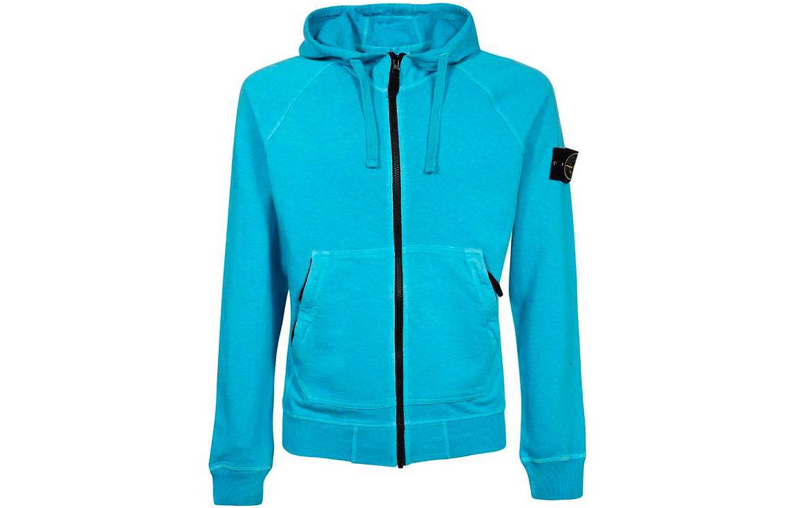 Stone Island Hoodie with Sleeve Badge for Men - Blue 741561560-V0142