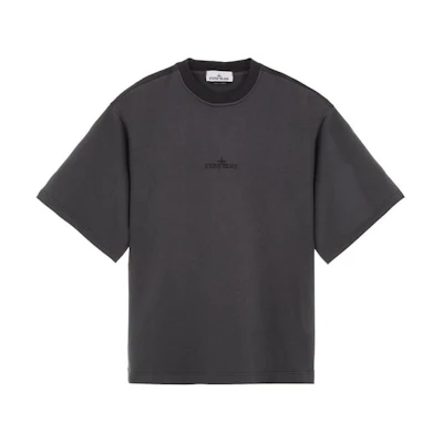 STONE ISLAND HYPE-TC SS23 Logo Embroidered Cotton T-Shirt Charcoal Gray 781565833-V0065
