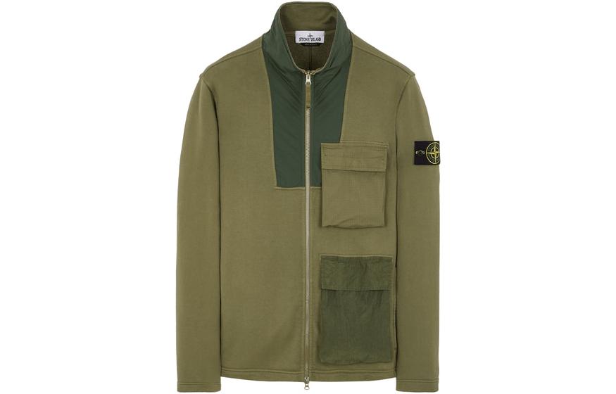 STONE ISLAND HYPE-TC SS23 Sage Green Multi-Pocket Zip Jacket Men’s Casual Outerwear 781565933-V0055