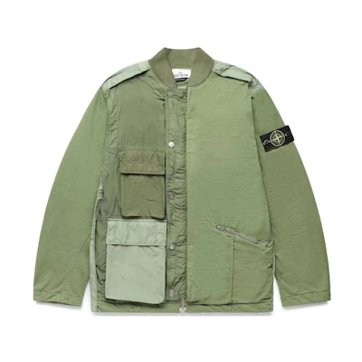 Stone Island HYPE-TC SS23 Sage Green Reversible Multi-Pocket Jacket Men’s Casual Coat 781543532-V0055
