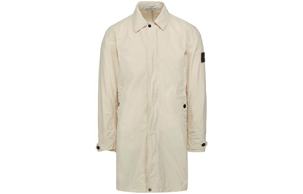 Stone Island Ivory White Plain Collar Long Sleeve Jacket 741570122-V0093