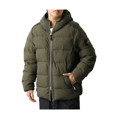 Stone Island Khaki Full-Zip Hoodie Jacket Casual Long Sleeve 351021056-V0058