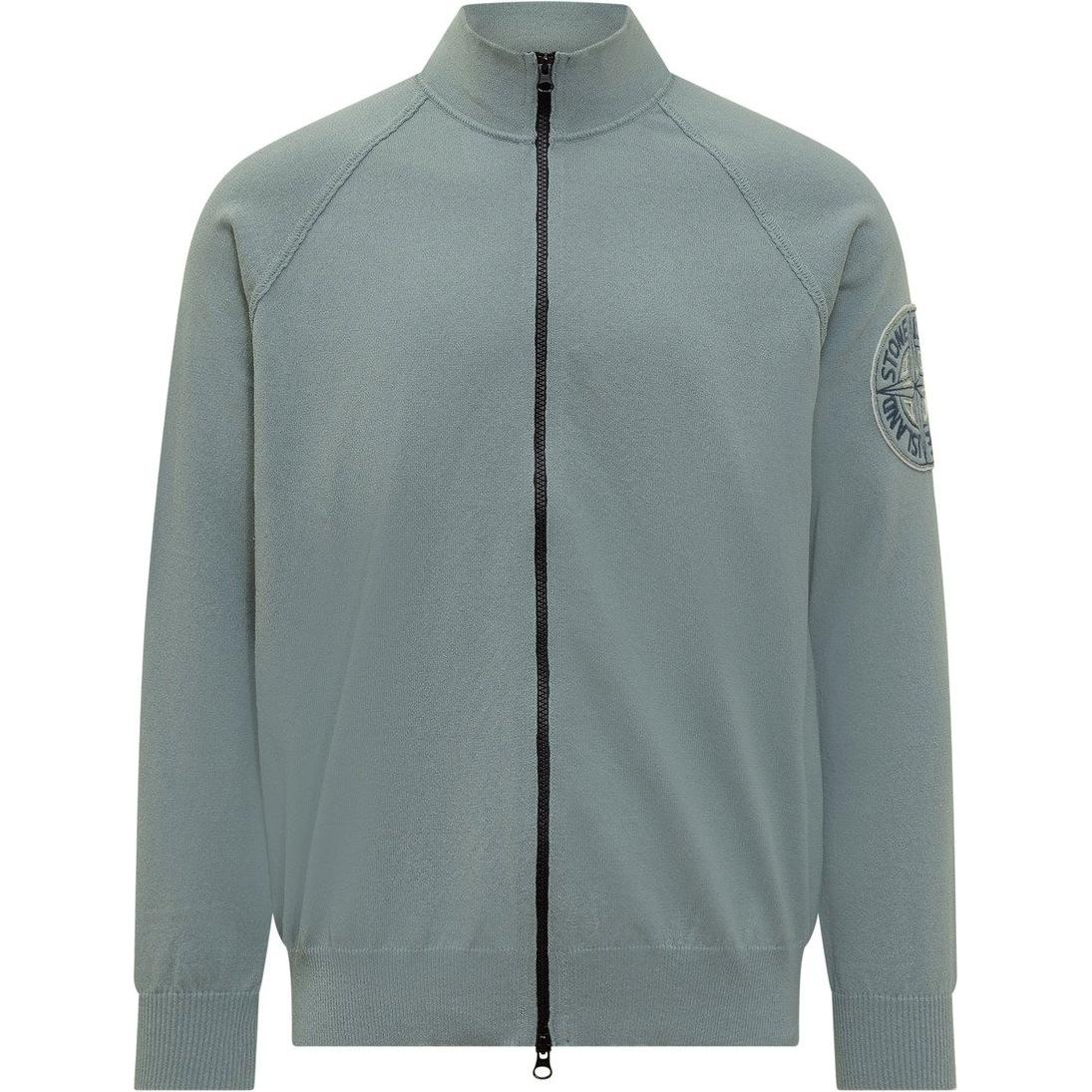 Stone Island Khaki Green Zip-Up Raglan Sleeve Jacket for Men 7815511B7-V0041