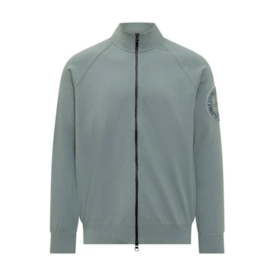 Stone Island Khaki Green Zip-Up Raglan Sleeve Jacket for Men 7815511B7-V0041