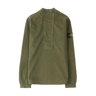 Stone Island Khaki Long-Sleeve Sweatshirt with Logo Patch 721561450-V0058
