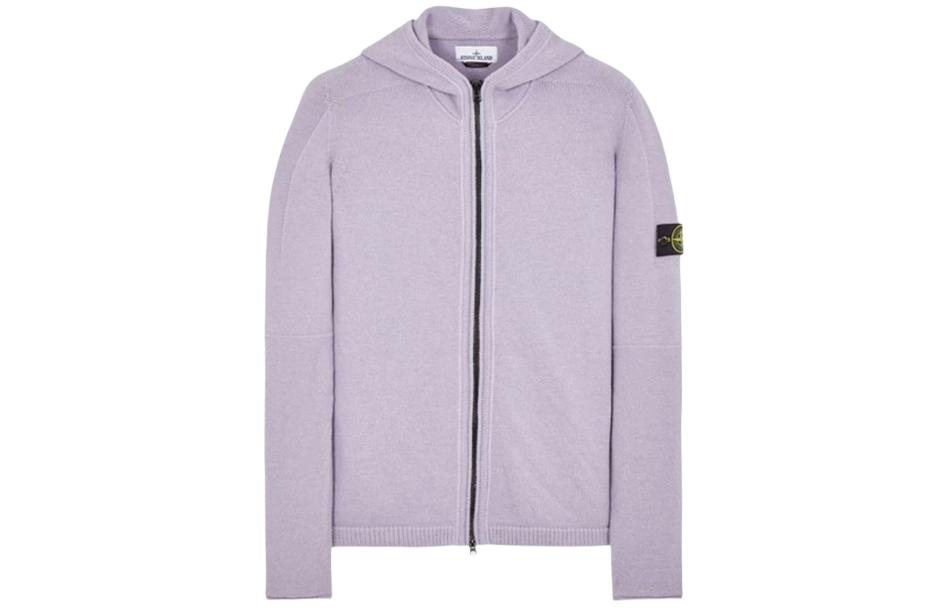 Stone Island Lavender Hooded Zip-Up Slim Fit Jacket 7915509A3-V0047