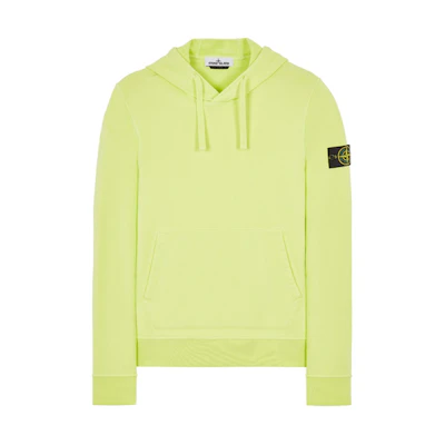 Stone Island Lemon Yellow Cotton Fleece Hoodie 761564151-V0031