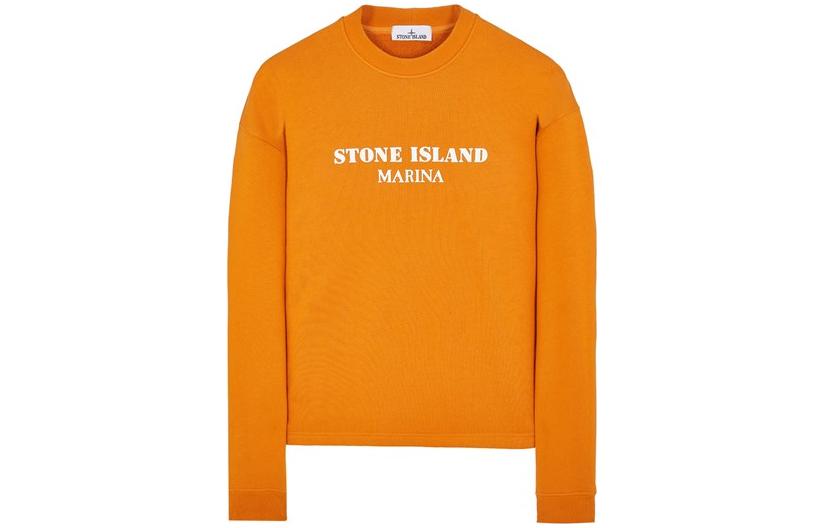 Order Stone Island 字母Logo印花圓領衛衣 男女適用 銹黃色 7915671X6-V0013