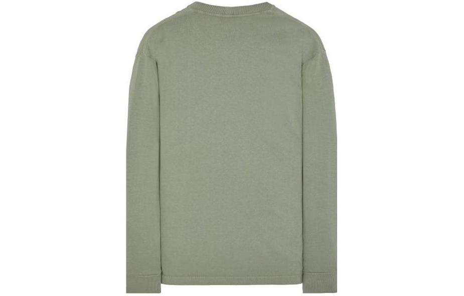 Lookbook 石牌字母印花綠色長袖圓領衛衣 80152RLE7-V0055