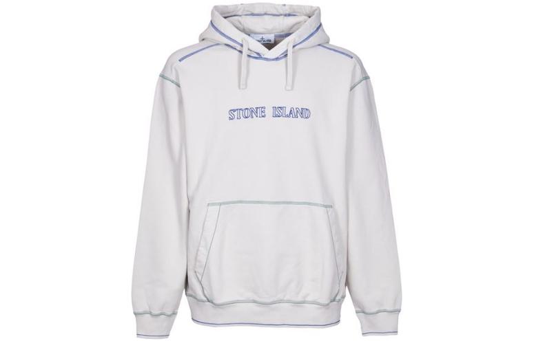 Stone Island Letter Print Hoodie Plaster Color 791560678-V0097