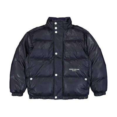 Stone Island Letter Print Puffer Jacket Navy - Unisex Winter Outerwear 8115446X1-V0026
