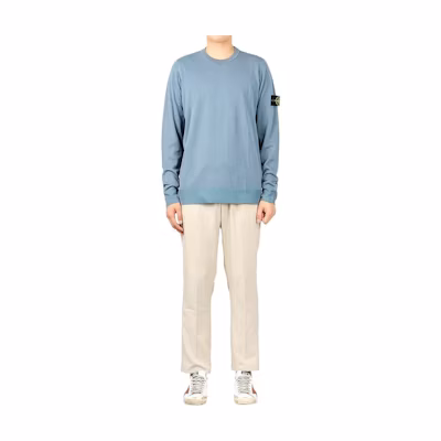 Stone Island Light Blue Crewneck Long Sleeve Sweatshirt 7415522B5-V0046