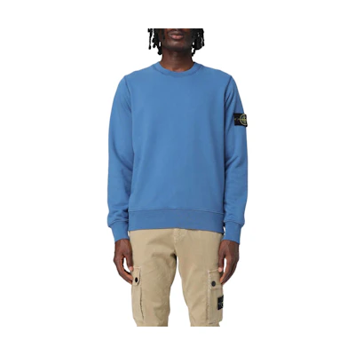 Stone Island Light Blue Crewneck Pullover Sweatshirt Long Sleeve 8115413G1-V0028