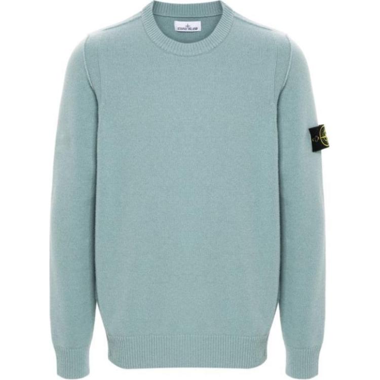 Stone Island Light Blue Crewneck Pullover Sweatshirt 8115508A3-V0066