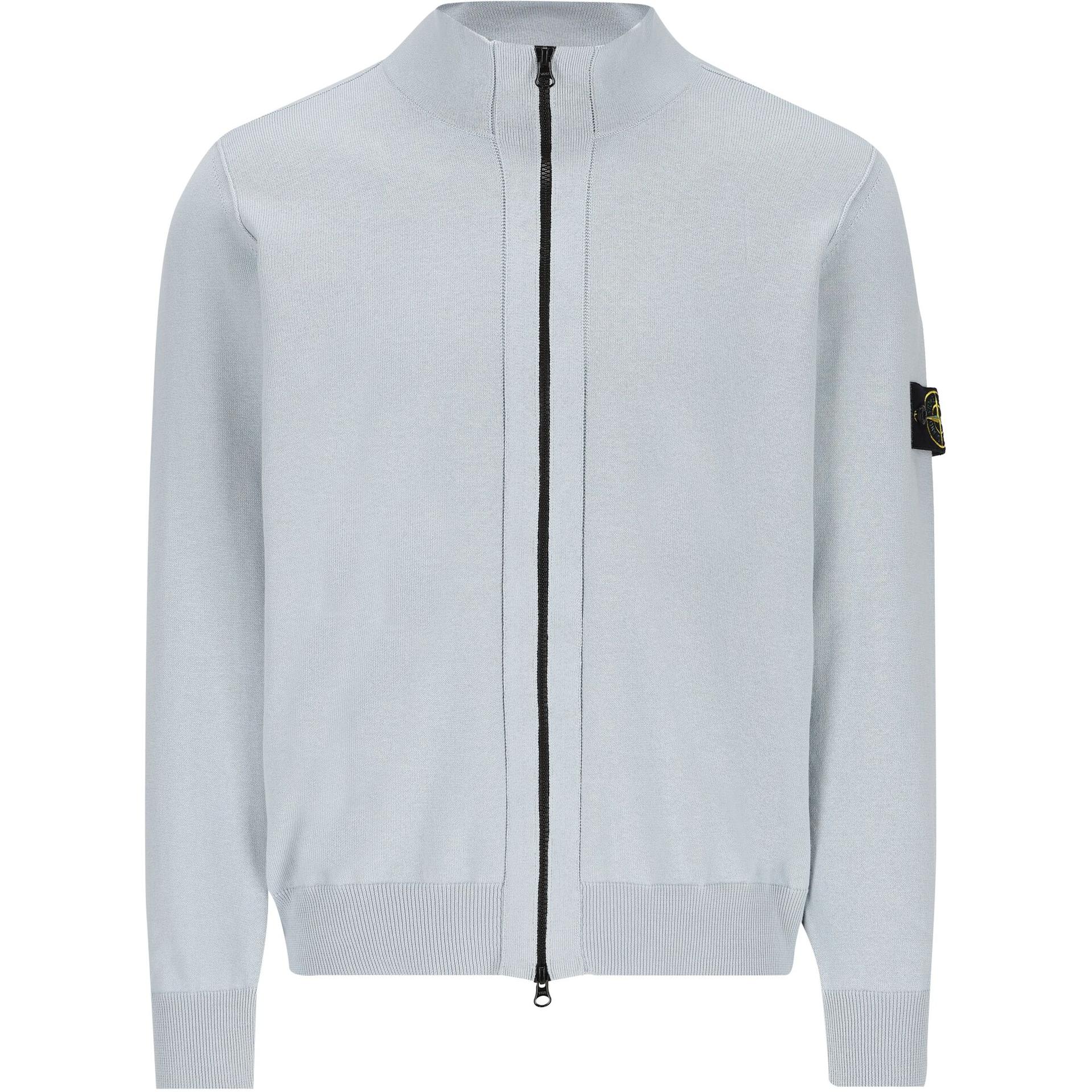 Stone Island Light Blue Slim Fit Stand Collar Long Sleeve Jacket 8015542B2-V0041