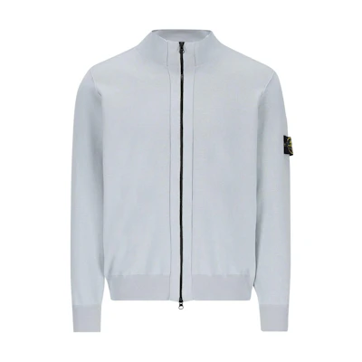 Stone Island Light Blue Slim Fit Stand Collar Long Sleeve Jacket 8015542B2-V0041