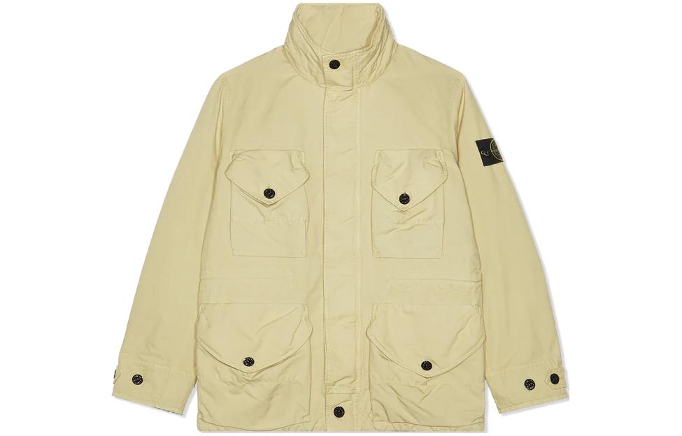 Stone Island Light Green Single-Breasted Stand Collar Jacket 791541249-V0091