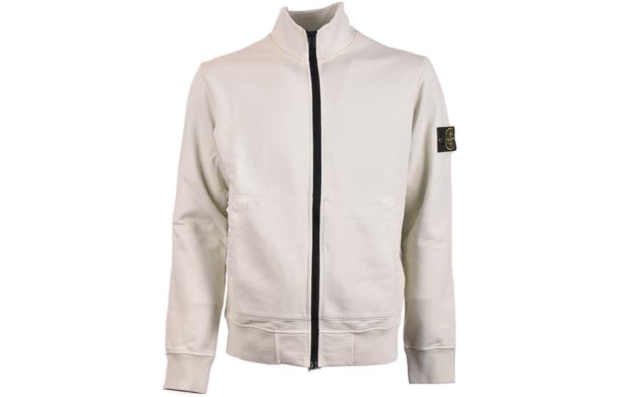 Stone Island Light Grey Zip-Up High-Neck Jacket 801564351-V0051