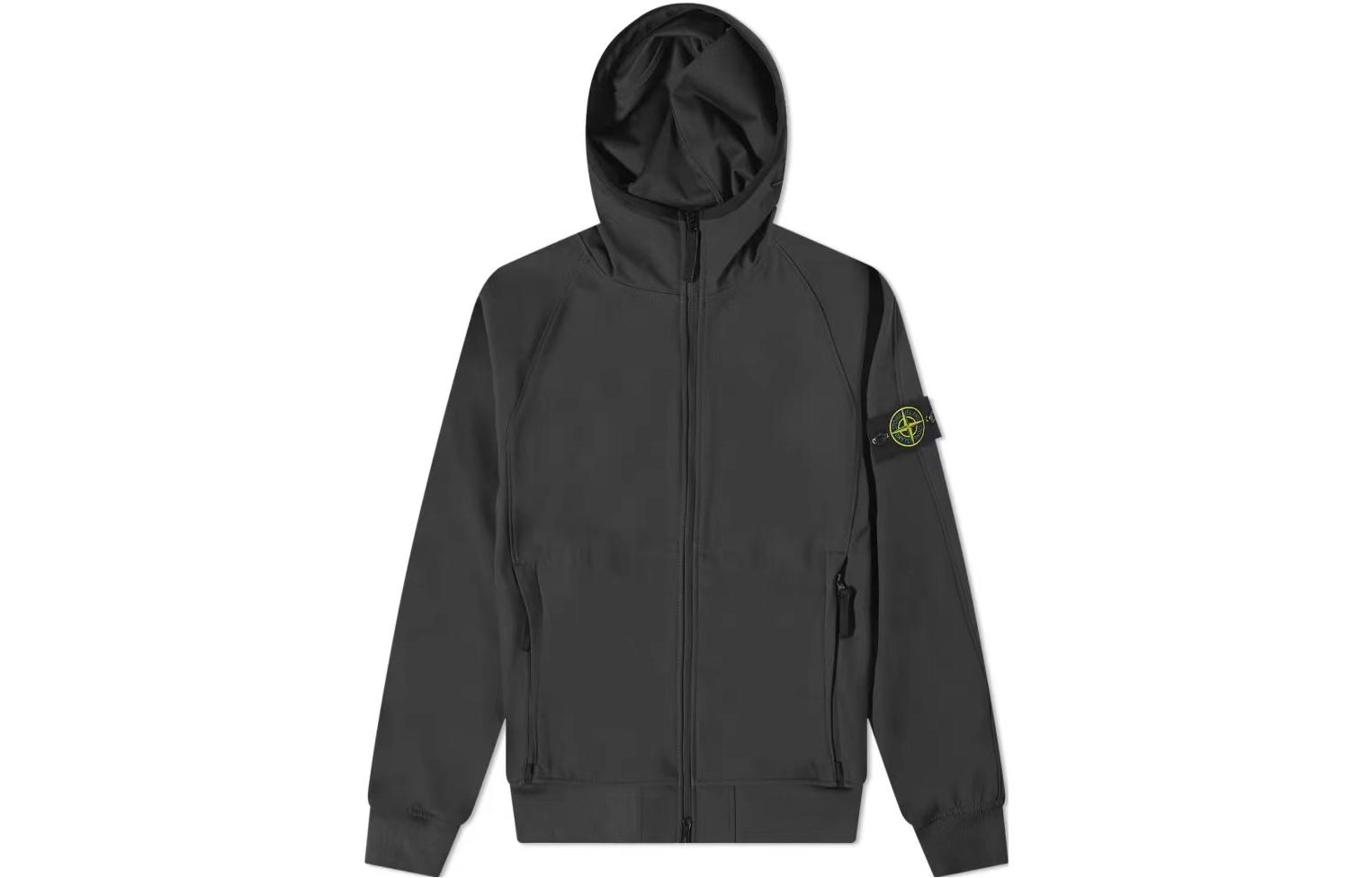 Order Stone Island 防風防水透氣黑色輕型軟殼外套 781540927-V0029