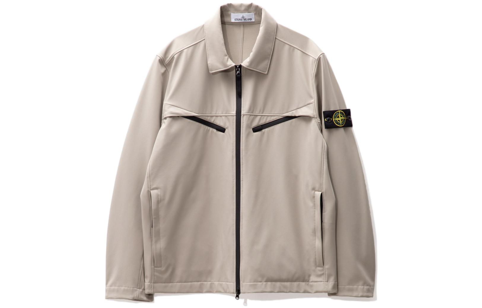 Stone Island Light Soft Shell-R Jacket Windproof Waterproof Breathable Dove Grey 781541027-V0092