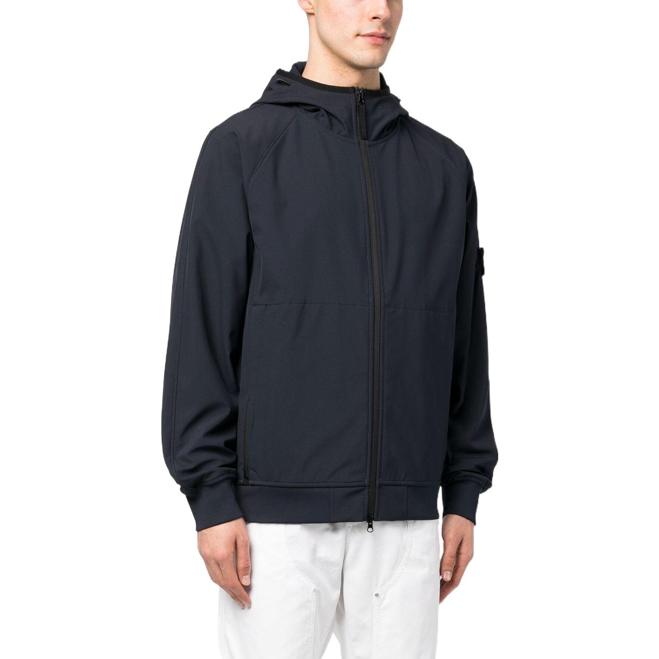 Stone Island Light Soft Shell-R Navy Blue Windproof Waterproof Hooded Jacket Men 781540927-V0020 圖 5
