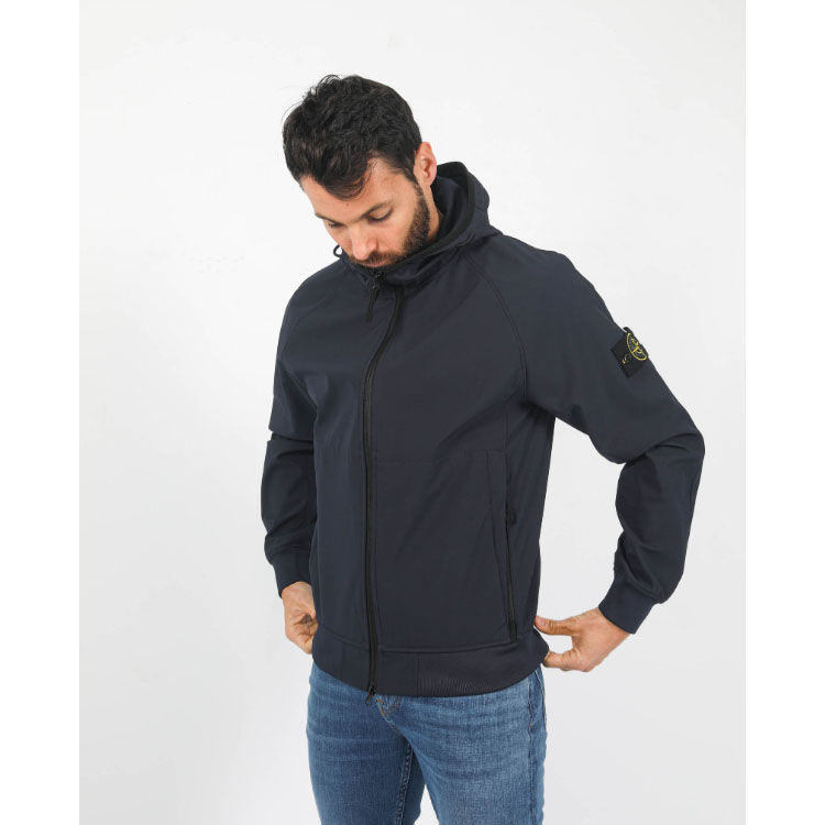 Stone Island Light Soft Shell-R Navy Blue Windproof Waterproof Hooded Jacket Men 781540927-V0020 圖 6