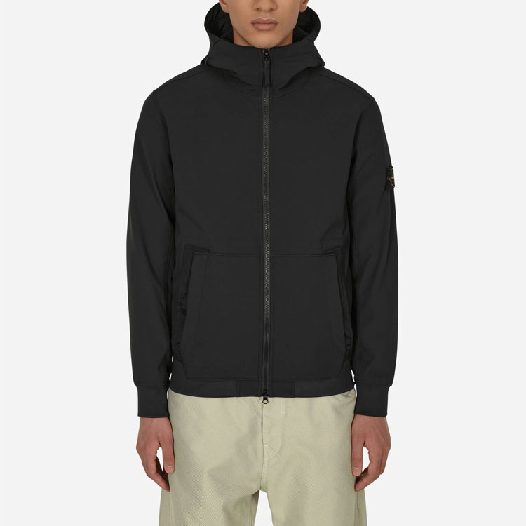 Details for Stone Island 輕量軟殼R系列連帽外套 黑色 - 防風防水. 7715Q0122-V0029