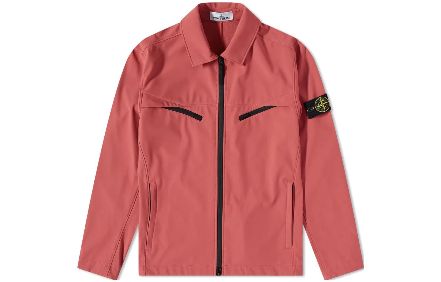 Stone Island Light Soft Shell-R Water-Resistant Jacket Brick Red 781541027-V0087