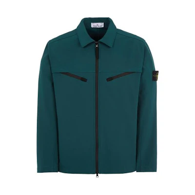 Stone Island Light Soft Shell-R Windproof Waterproof Shirt Jacket Green . 781541027-V0058