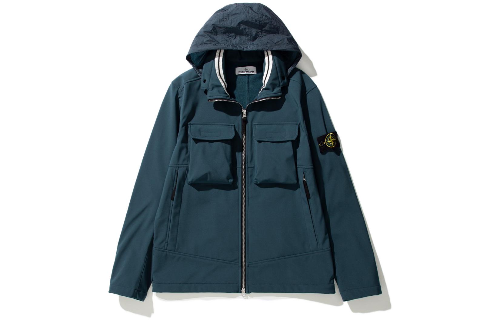 Stone Island Light Soft Shell-R Windproof Waterproof Jacket with Detachable Hood 7515Q0222-V0023