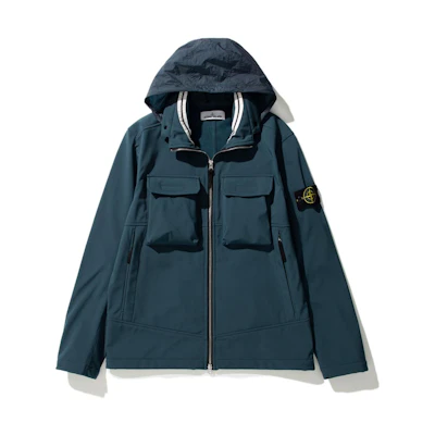 Stone Island Light Soft Shell-R Windproof Waterproof Jacket with Detachable Hood 7515Q0222-V0023