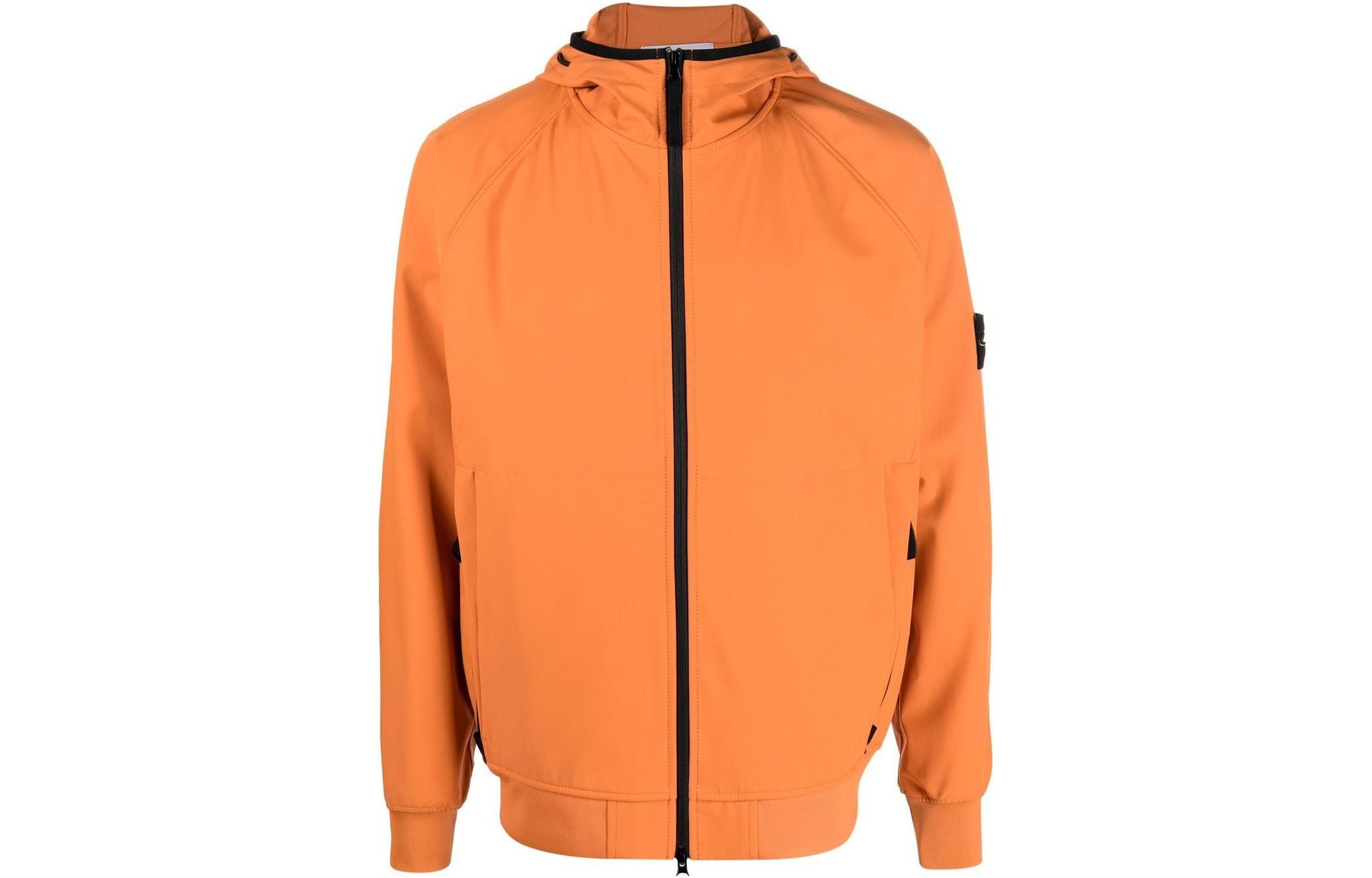 Stone Island Light Soft Shell-R Windproof Waterproof Brown Hooded Jacket Men 781540927-V0073