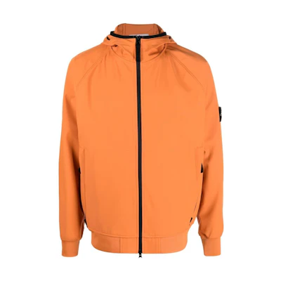 Stone Island Light Soft Shell-R Windproof Waterproof Brown Hooded Jacket Men 781540927-V0073