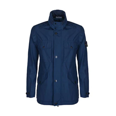 Stone Island Light Watro Hidden Hood Jacket Blue 721543532-V0028
